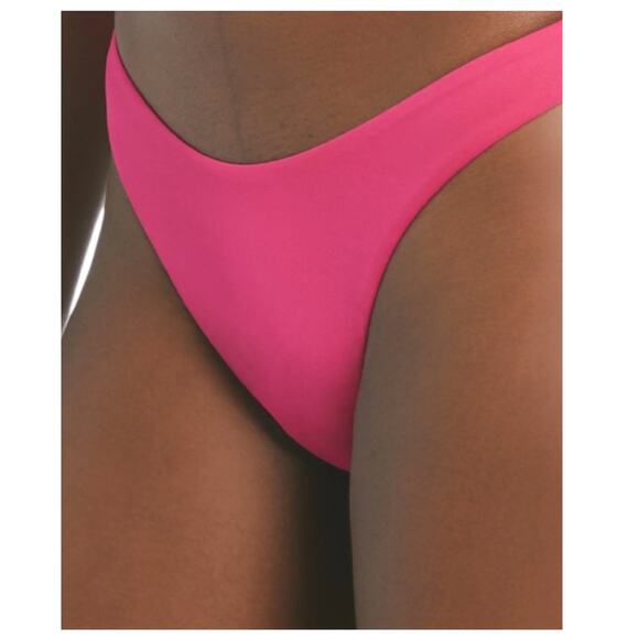 Nike Women's Solid Pink Sling Cheeky Bikini Bottoms Swimsuit Pink Large NWT - Picture 3 of 3